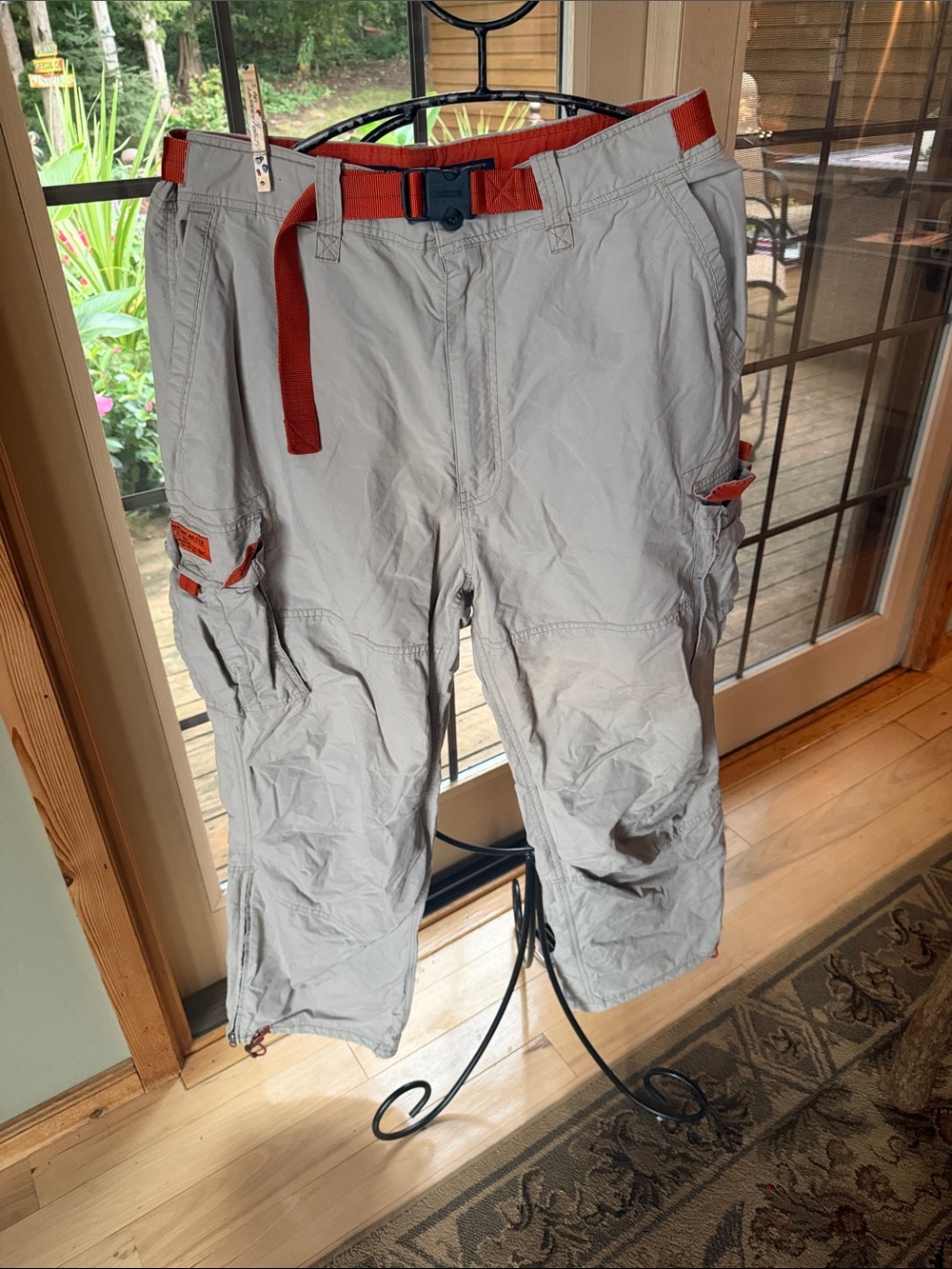 Vintage Abercrombie & Fitch Paratrooper Cargo Pants Sz XL with Belt Zip Legs